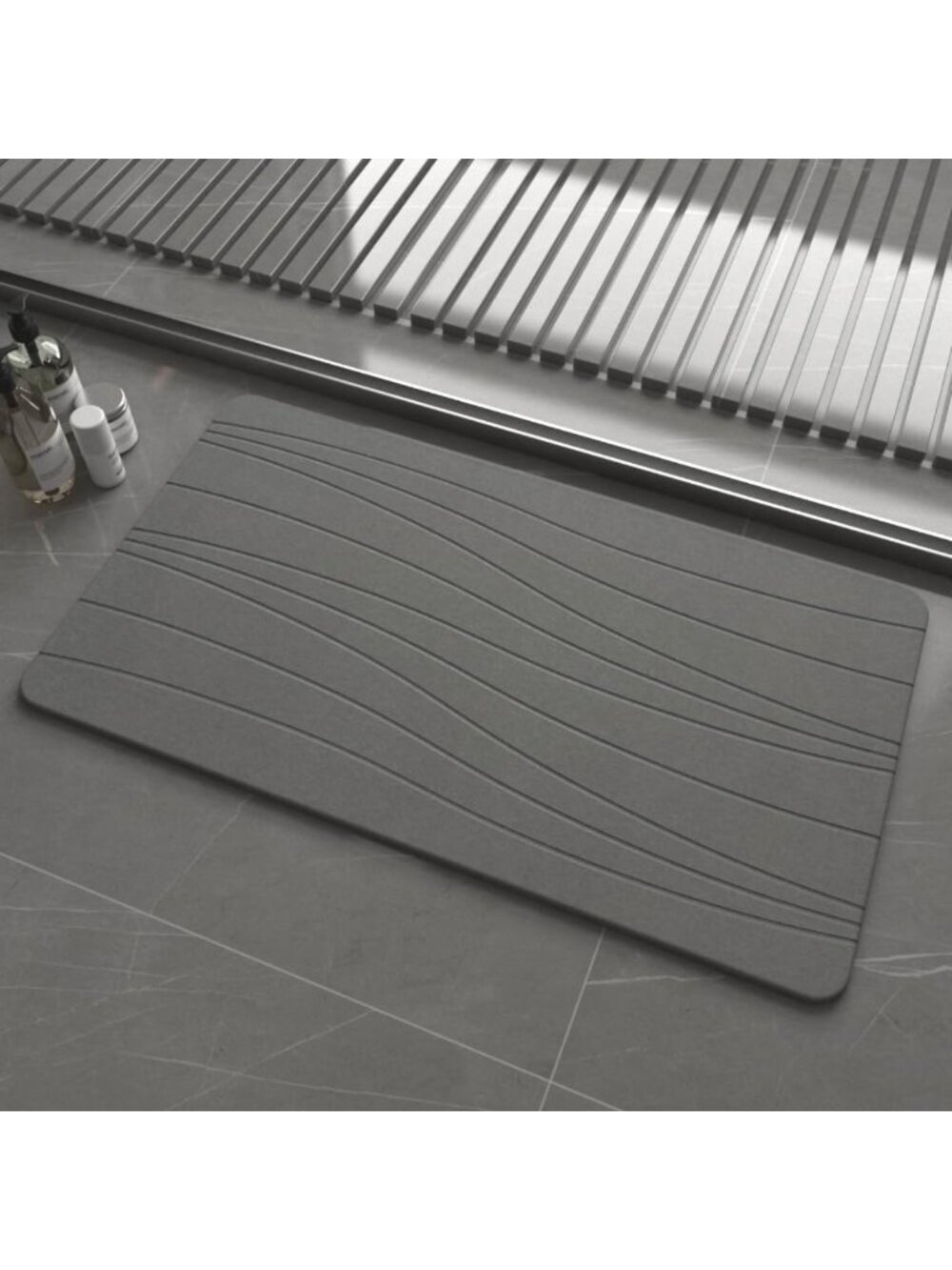 Extra Large Non-Slip Diatomaceous Earth Bath Mat, 30'' x 17'', Super Absorbent